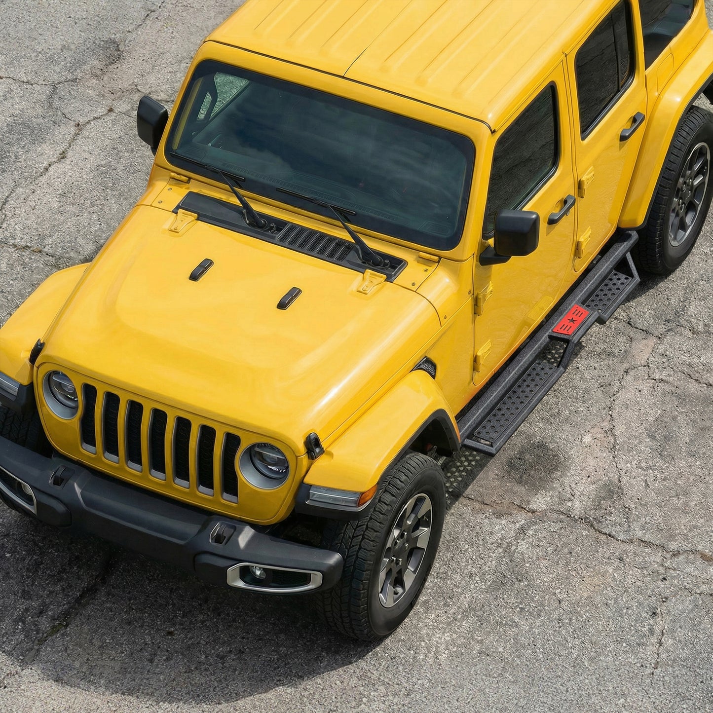 Running Boards with Two Stairs Design All-Steel Build, Bolt-on Side Steps Compatible with 2018-2026 Jeep Wrangler JL 4 Doors, Black Powder Coated Nerf Bar, Hexagonal Pipe Design. image 5