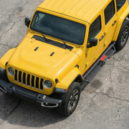 Running Boards with Two Stairs Design All-Steel Build, Bolt-on Side Steps Compatible with 2018-2026 Jeep Wrangler JL 4 Doors, Black Powder Coated Nerf Bar, Hexagonal Pipe Design. image 5