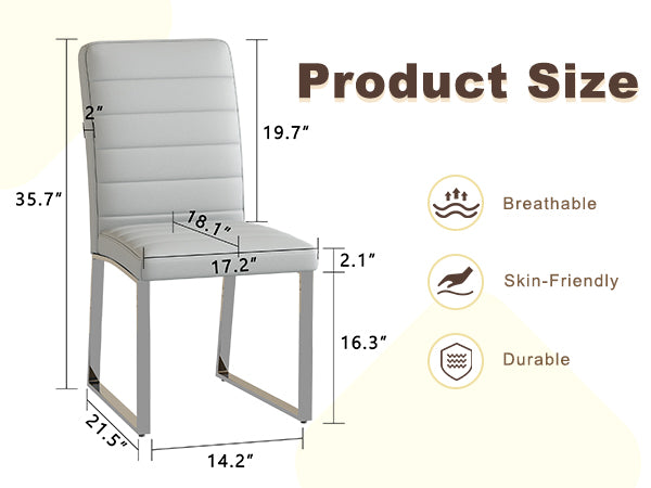 2-Pack - Premium PU office/dining chairs with high-density foam, sturdy iron legs (electroplate/spray paint), multiple colors. Easy assembly image 3