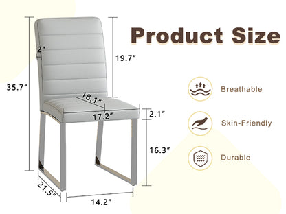2-Pack - Premium PU office/dining chairs with high-density foam, sturdy iron legs (electroplate/spray paint), multiple colors. Easy assembly image 3