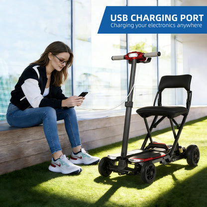 SOLAX 4-Wheel Remote Folding Mobility Scooter for Adults and Seniors, super lightweight and compact plus NFC Electric Foldable Mobility Scooter With Suspenion capacity. image 8