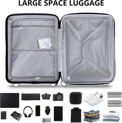 Hard Shell Luggage Set 20"+28", Expandable Design, PC Material Suitcase with TSA Lock, Quiet Spinner Wheels, Carry On & Checked Luggage 2 Piece Set image 7
