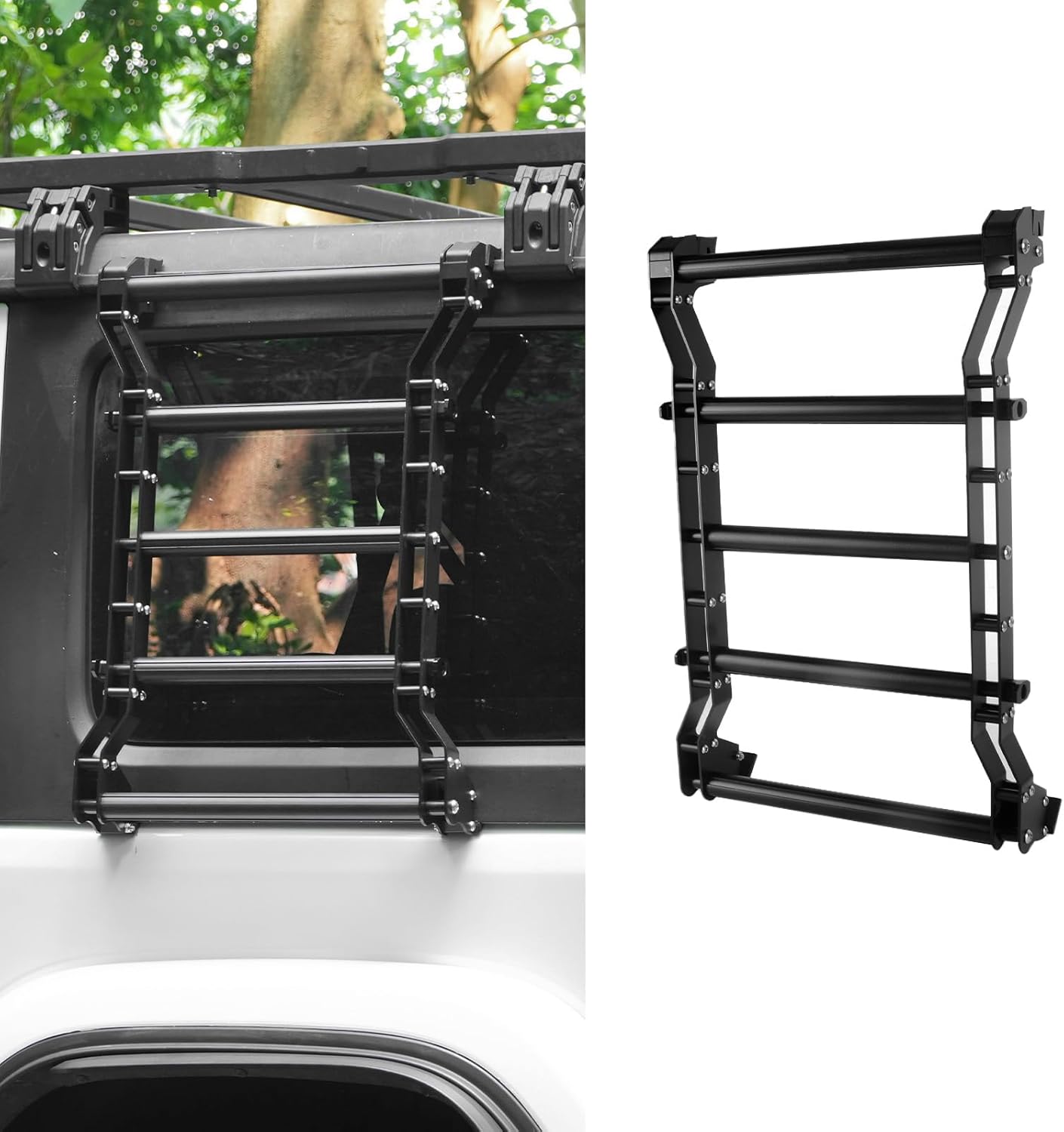 20269 Rear Window Ladder for 2018-2025 Jeep Wrangler JL JLU 2 Door 4 Door Luggage Ladder Rack Multifunctional Flank Kit image 3
