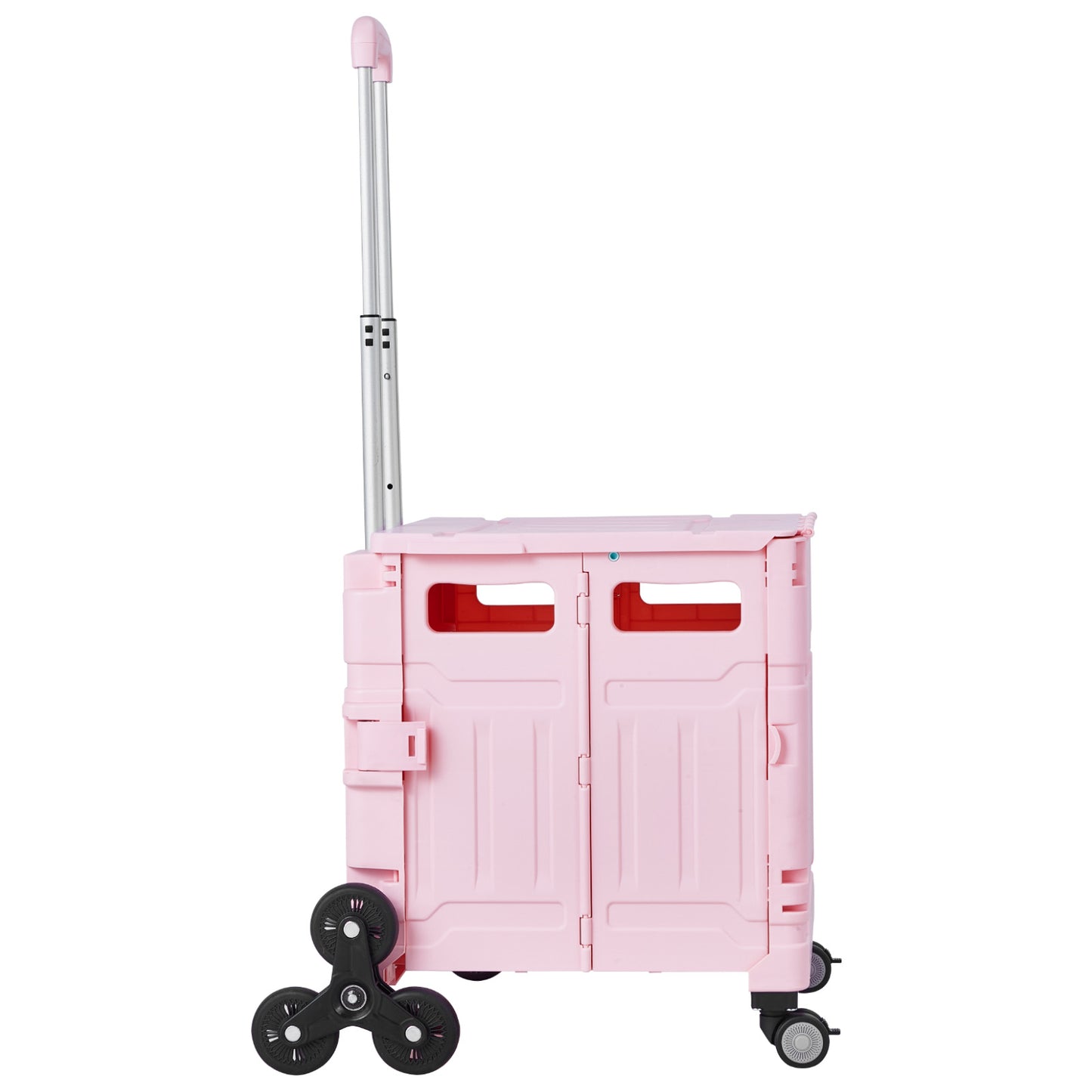 Foldable Cart with Stair Climbing Wheels Collapsible Rolling Crate 65L image 6