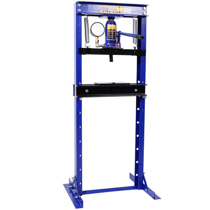 12Ton Bottle Jack Shop Press with Gauge, Bend, Straighten, or Press Parts, Install Bearings, U-Joints, Bushings, Ball Joints, and Pulleys,Blue image 6