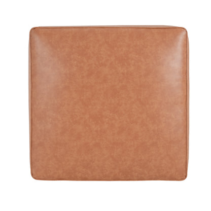 Upholstered Square PU Leather Ottoman,Tan Brown (old sku N757P180768T) image 10