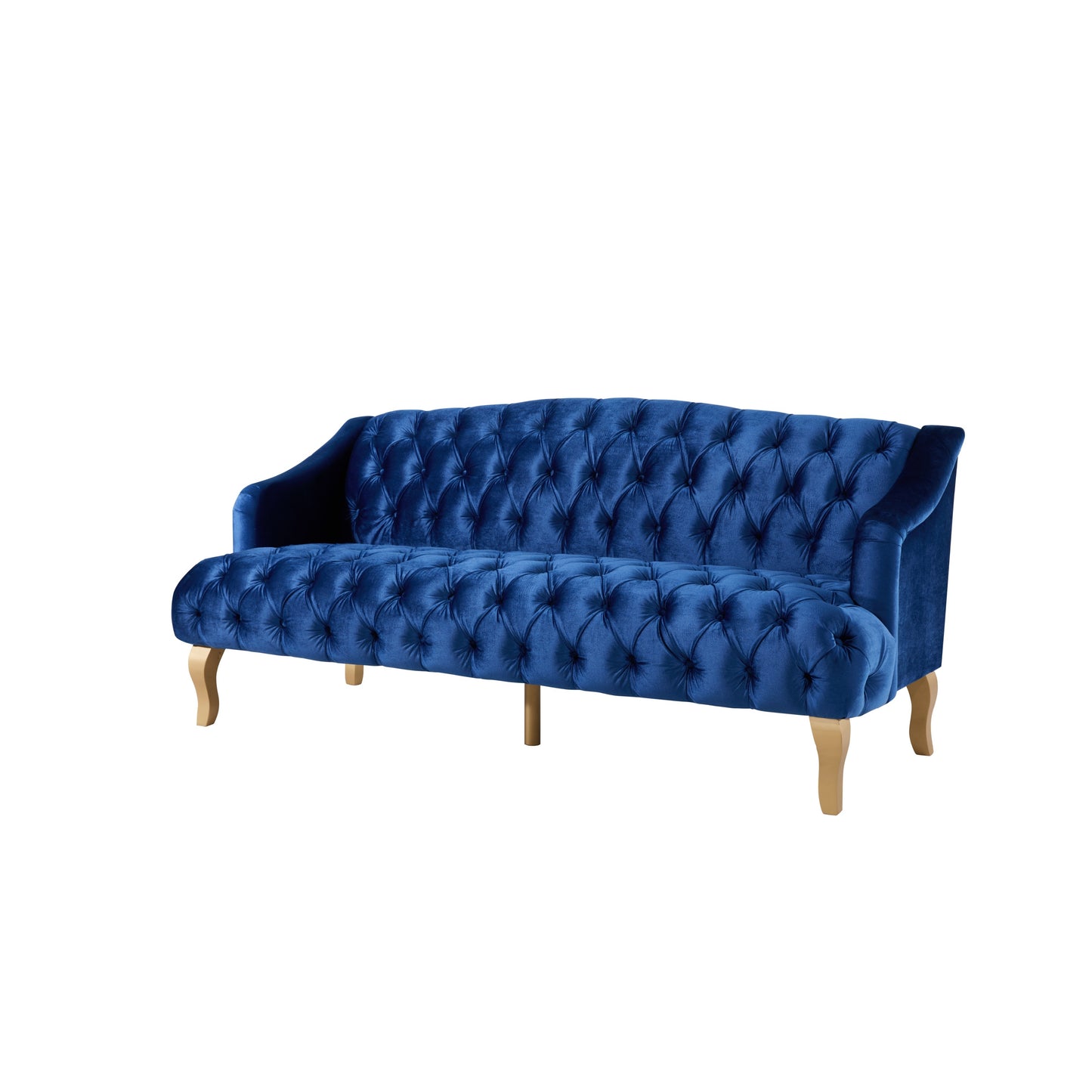 Comfy 3-Seat Sofa with Curved Wooden Legs, Perfect for Living Room and Study image 2