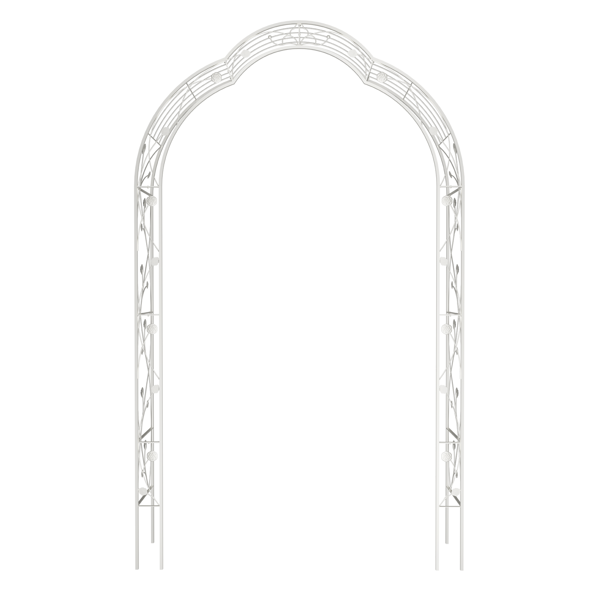 Metal Garden Arch Assemble Freely with 8 Styles Garden Arbor Trellis Climbing Plants Support Rose Arch Outdoor Arch Wedding Arch Party Events Archway Cream White image 7