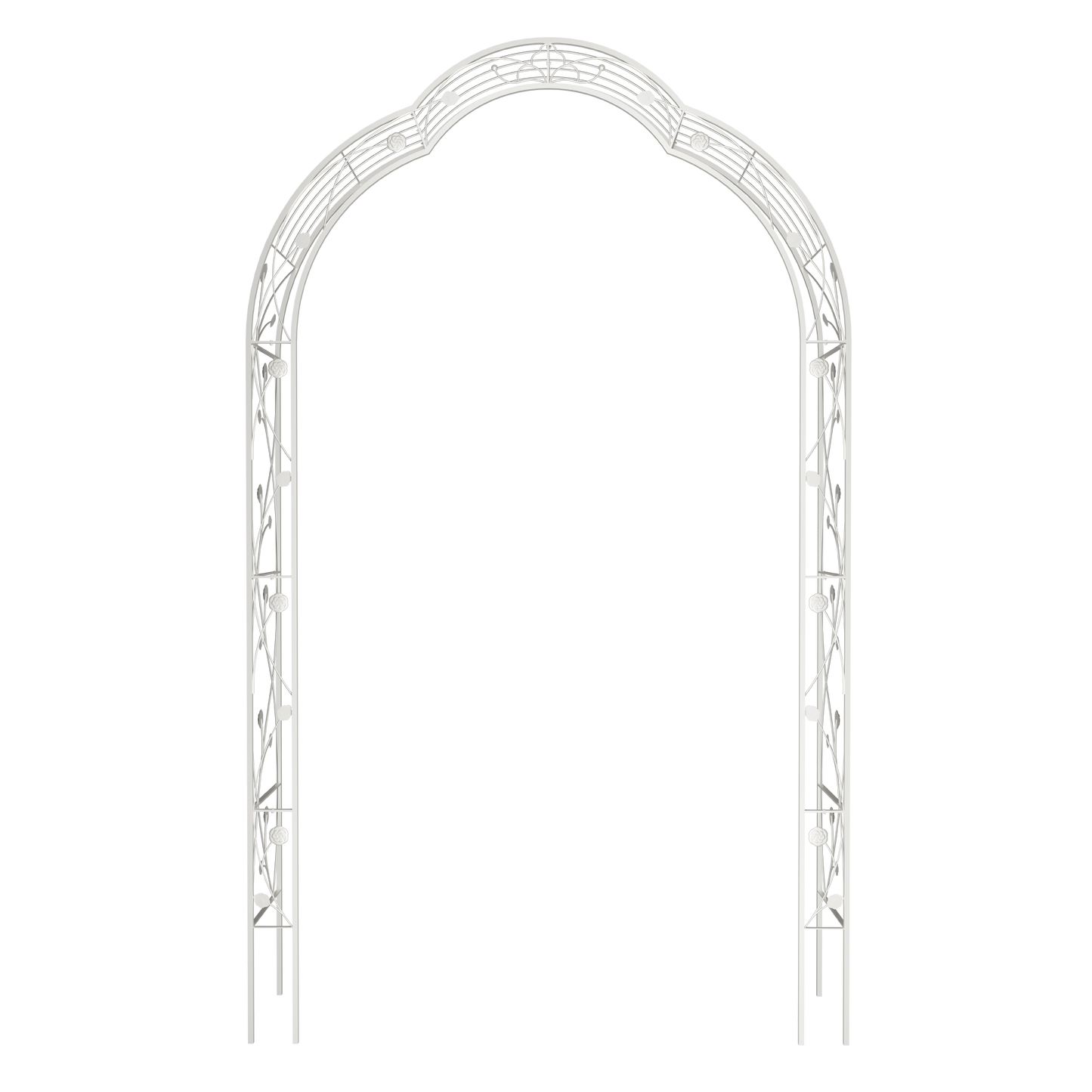 Metal Garden Arch Assemble Freely with 8 Styles Garden Arbor Trellis Climbing Plants Support Rose Arch Outdoor Arch Wedding Arch Party Events Archway Cream White image 7
