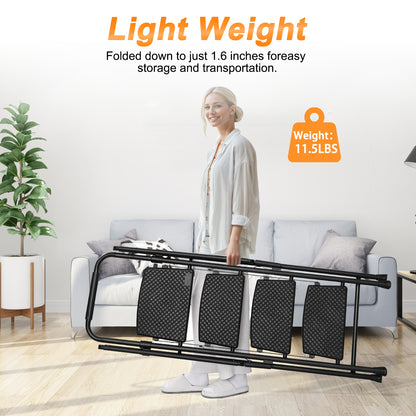 Four step ladder, lightweight folding four step stool, wide anti slip pedal and safety handle, sturdy steel ladder, multi-purpose step ladder, suitable for home, kitchen, and office elevators image 7