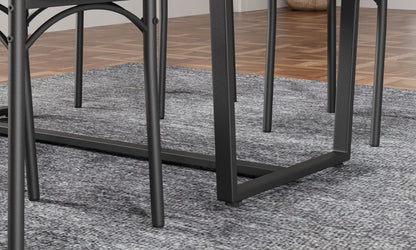 Four-piece set table and chair with backrest, industrial style, solid structure image 6