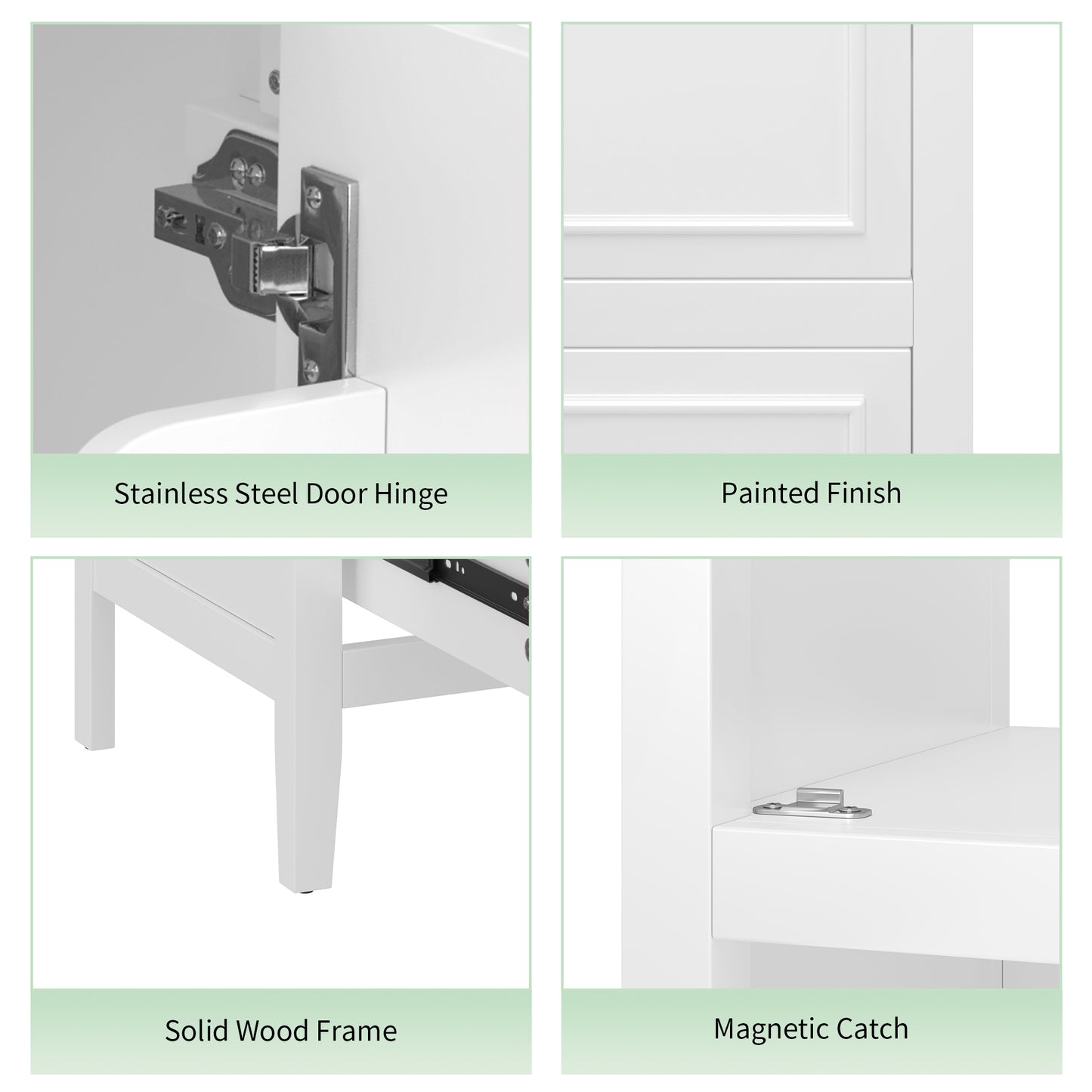 20" Bathroom Vanity with Sink, Bathroom Cabinet with A Door, Door Shelf Storage and Adiustable Foot Pads, A Drawer, White(Old SKU:N725P192821K) image 8