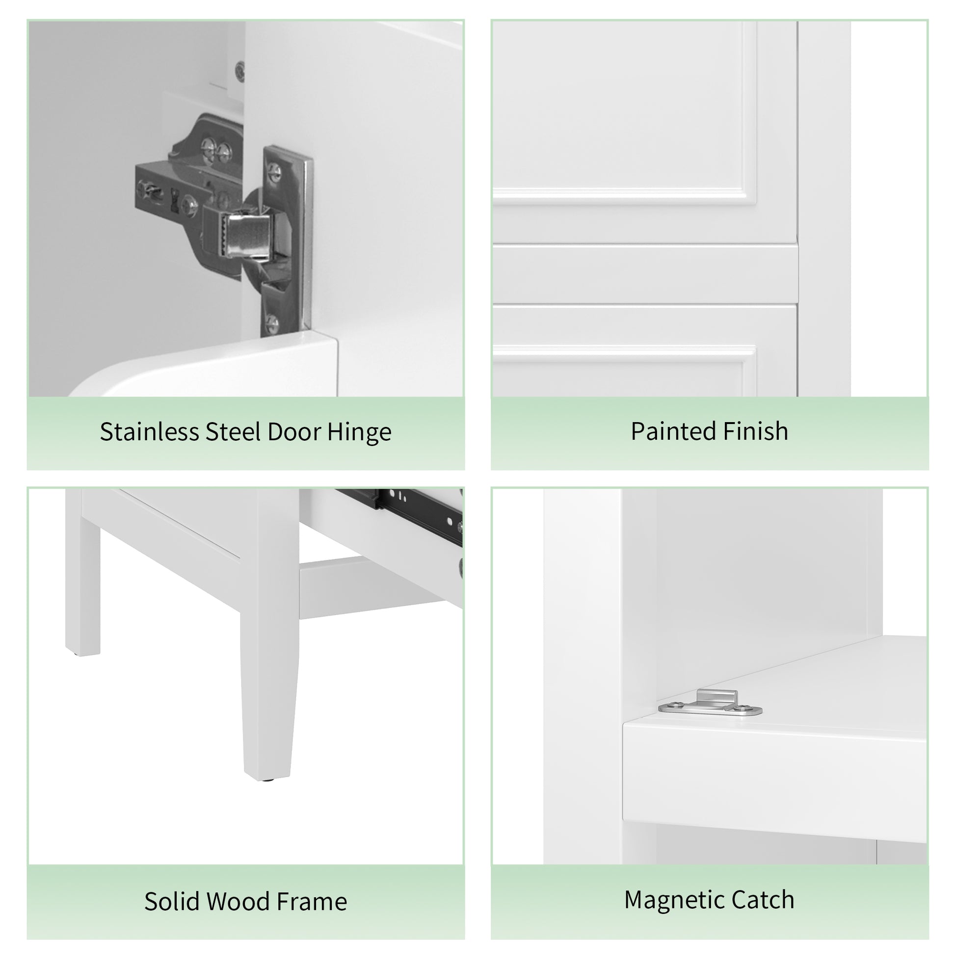 20" Bathroom Vanity with Sink, Bathroom Cabinet with A Door, Door Shelf Storage and Adiustable Foot Pads, A Drawer, White(Old SKU:N725P192821K) image 8