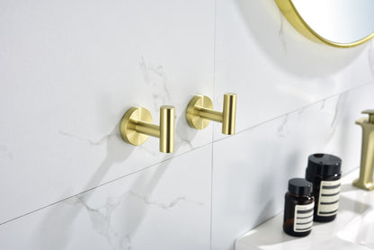 2 Pack Bathroom Towel Hooks Coat Hooks Shower Kitchen Wall Hooks, Brushed Gold image 10
