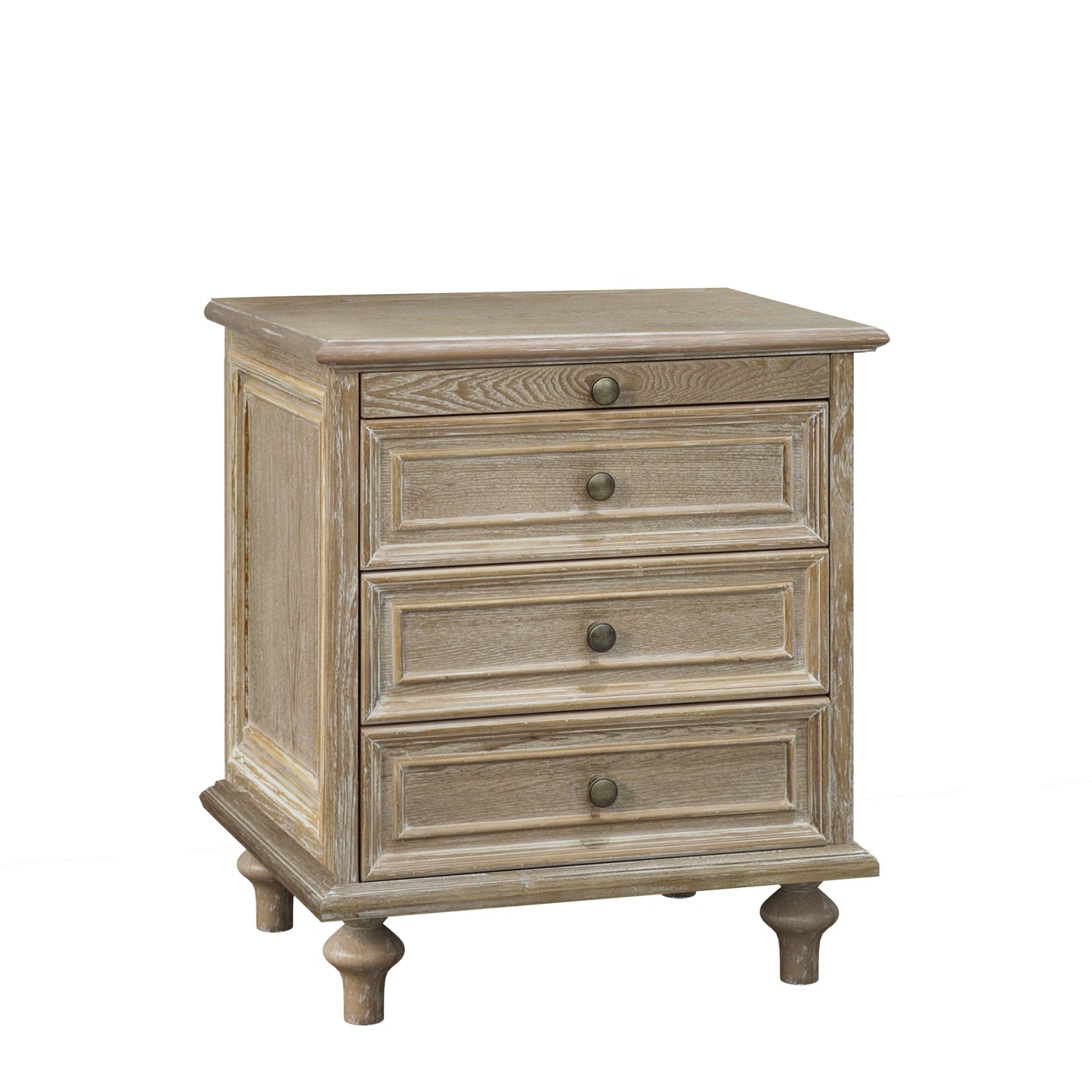 Farmhouse Nightstands with 4 Drawer,Wood Storage End Table with Hidden Pull-Out Shelf, Large Side Table with 4 Solid Wood Feet and Metal Handle,Easy Assembly,Natural image 6