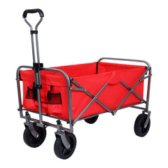 Collapsible Wagon Cart - Foldable with Wheels & Drink Holders
