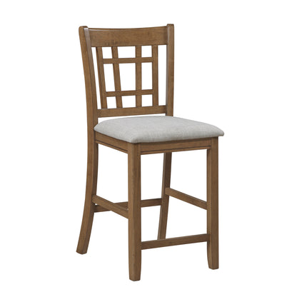 Brown Finish Counter Height Dining Chairs Set of 2 Padded Seat Upholstery Wood Frame Dining Kitchen Furniture image 3