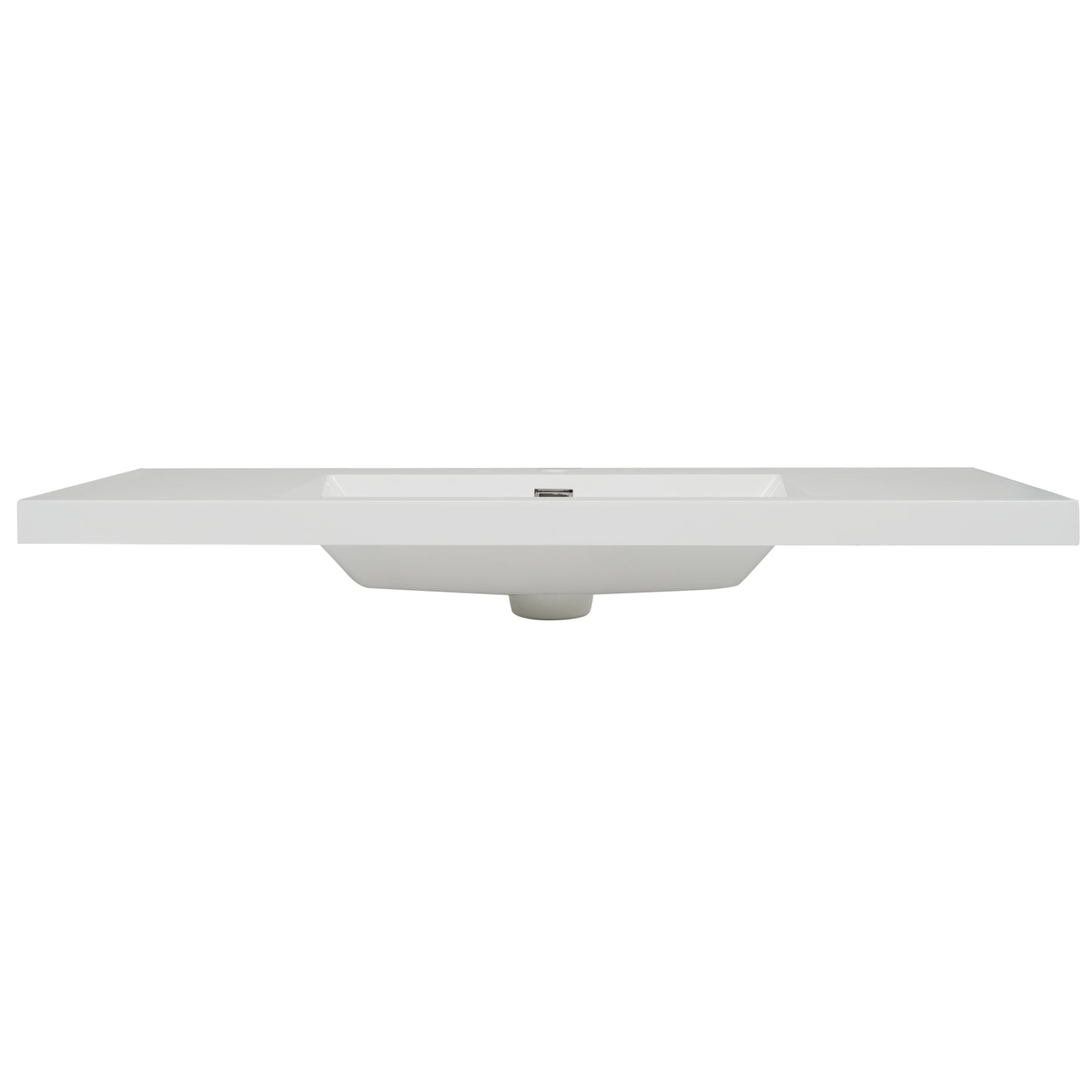 48" Resin Basin for Bathroom Vanity, Bathroom Sinks with 3-Faucet Holes, Vanity Top only, Bright White image 7