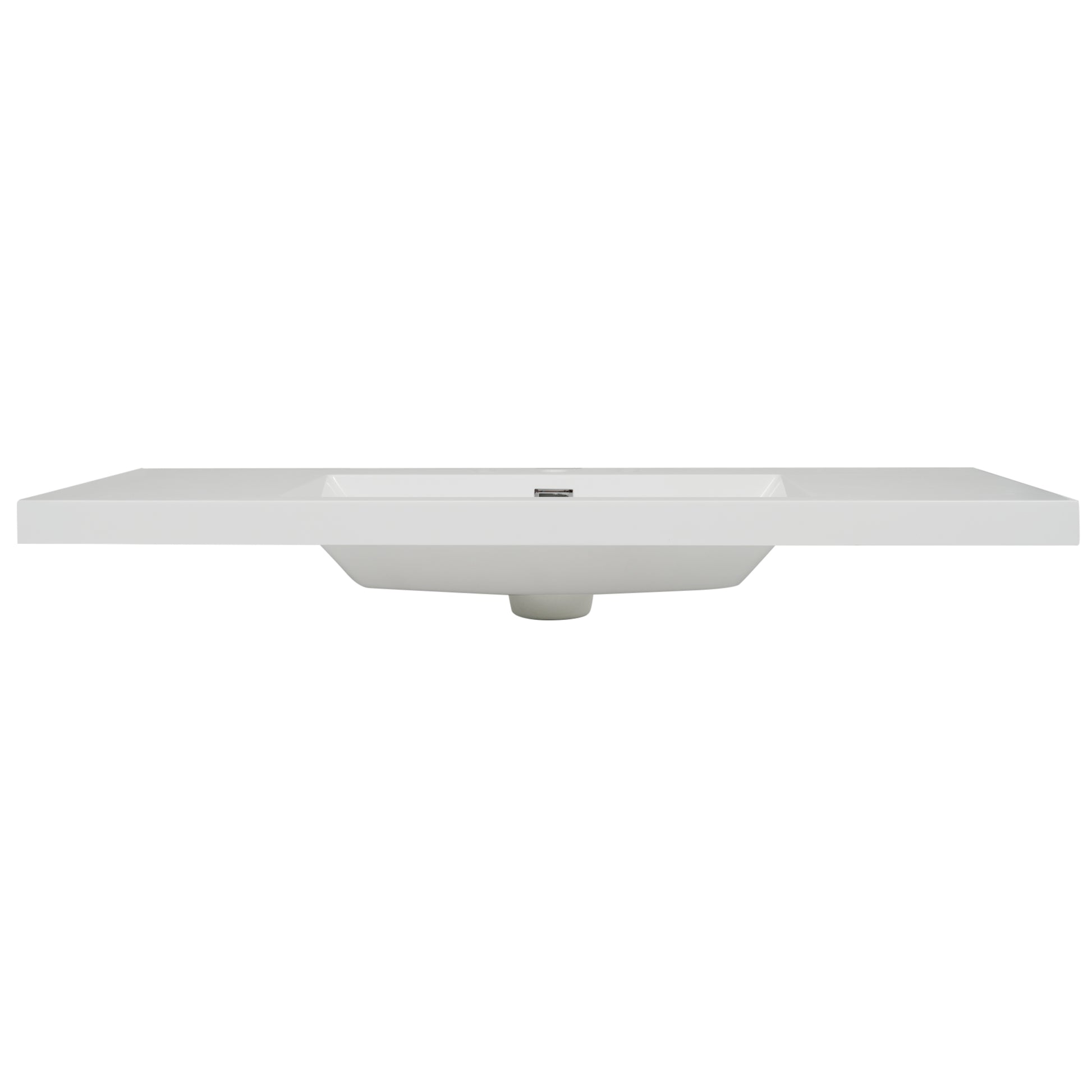 48" Resin Basin for Bathroom Vanity, Bathroom Sinks with 3-Faucet Holes, Vanity Top only, Bright White image 7