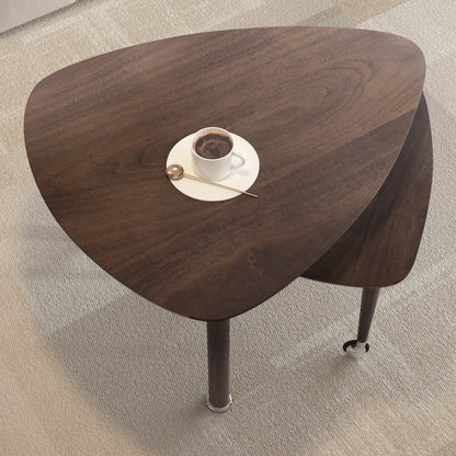 360 degree Rotatable modern Coffee Table for Living Room, solid wood legs with simply assemble Cocktail Table, Rotating Modern Apartment Wood Furniture Walnut / Black / Grey Brown / White image 4