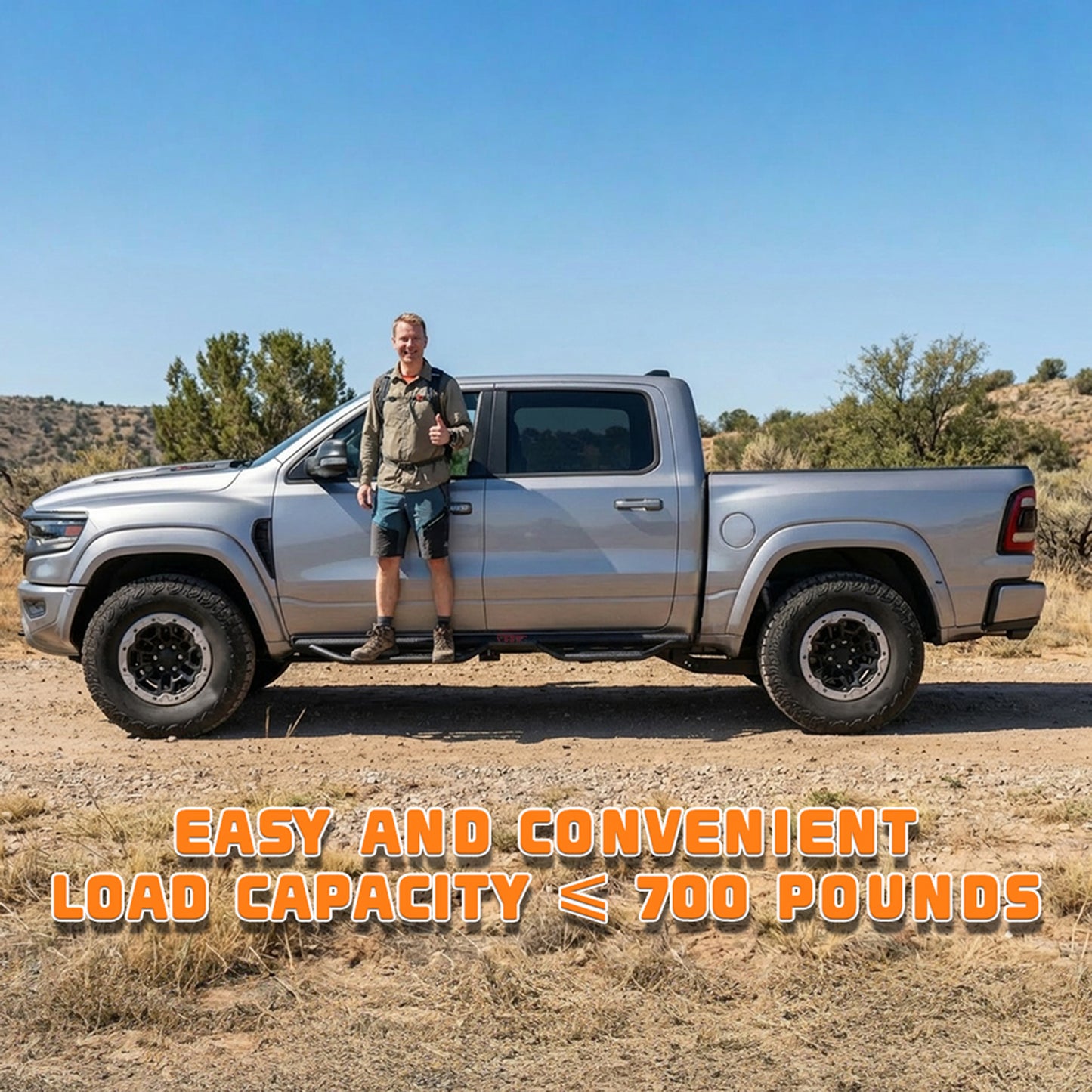 Running Boards Compatible with 2019-2026 Dodge Ram 1500 New Body Crew Cab, 6 inch Two-Stair Side Steps Nerf Bars (Excl 19-26 1500 Classic) image 2