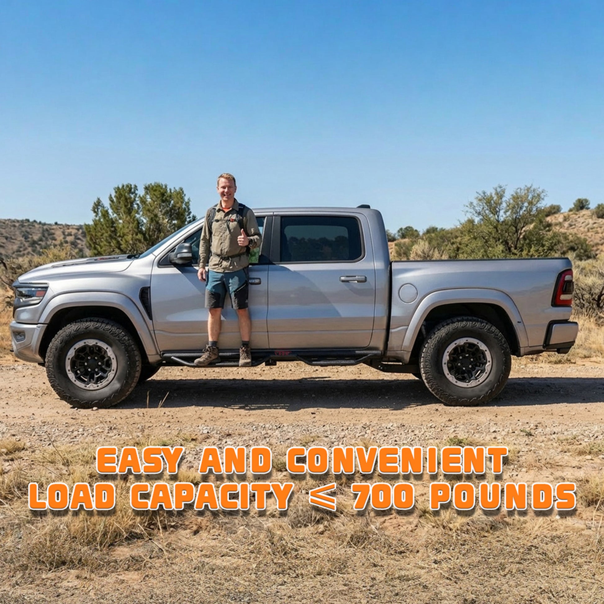 Running Boards Compatible with 2019-2026 Dodge Ram 1500 New Body Crew Cab, 6 inch Two-Stair Side Steps Nerf Bars (Excl 19-26 1500 Classic) image 2