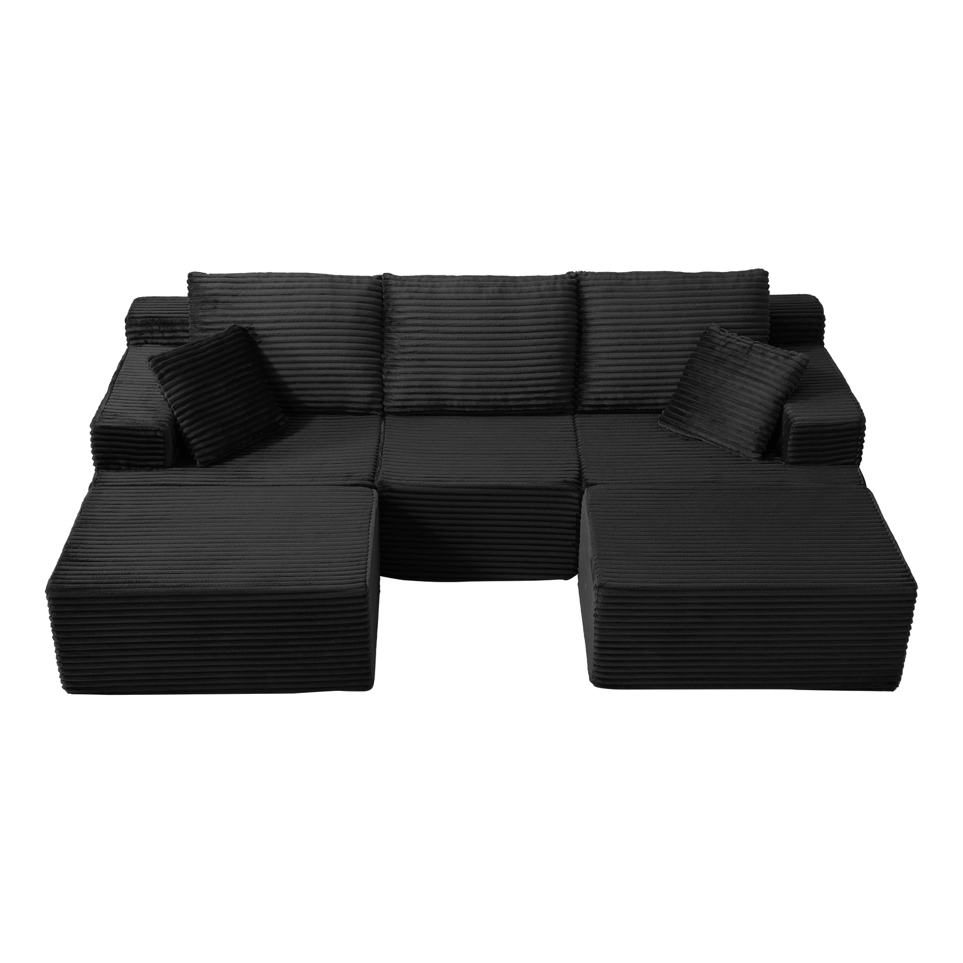 Modular Sectional Couches for Living Room, Deep Seat Compression Sofa with High-Density Memory Foam, Boneless Upholstered Couch image 4