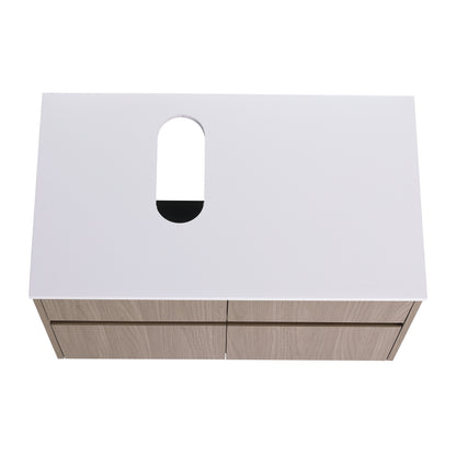 32(31-1/2") Inch Wall-Mounted Bathroom Vanity, 2-Soft Close Doors and 1-Drawer, KD-Packing, Particle Board (Vanity Only, Without Sink) image 6