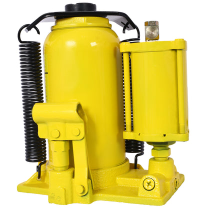 Air Hydraulic Bottle Jack, 20 Ton/44029 LBS All Welded Bottle Jack, 10.2-19.7 inch Lifting Range, Manual Handle and Air Pump, for Car, Pickup, Truck, RV, Auto Repair, Industrial Engineering,Yellow image 5