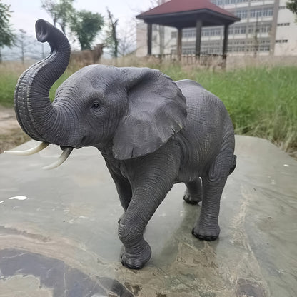 20'' Tall Resin Elephant Statue with Raised Trunk, Weather Resistant Outdoor Elephant Sculpture Decor for Yard, Lawn, Patio, Front Porch & Garden Ornament image 6