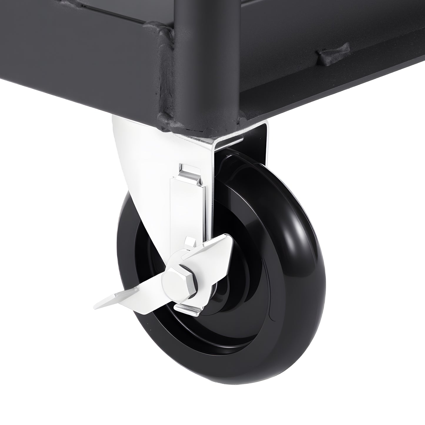Drywall Cart Dolly, 1800 lbs Load Capacity, Steel Panel Truck Cart with 5 inch Swivel Casters, Lumber Drywall Dolly with with Tie-Down Strap & 3 Side Handrails for Factory, Warehouse, Garage, Black image 4