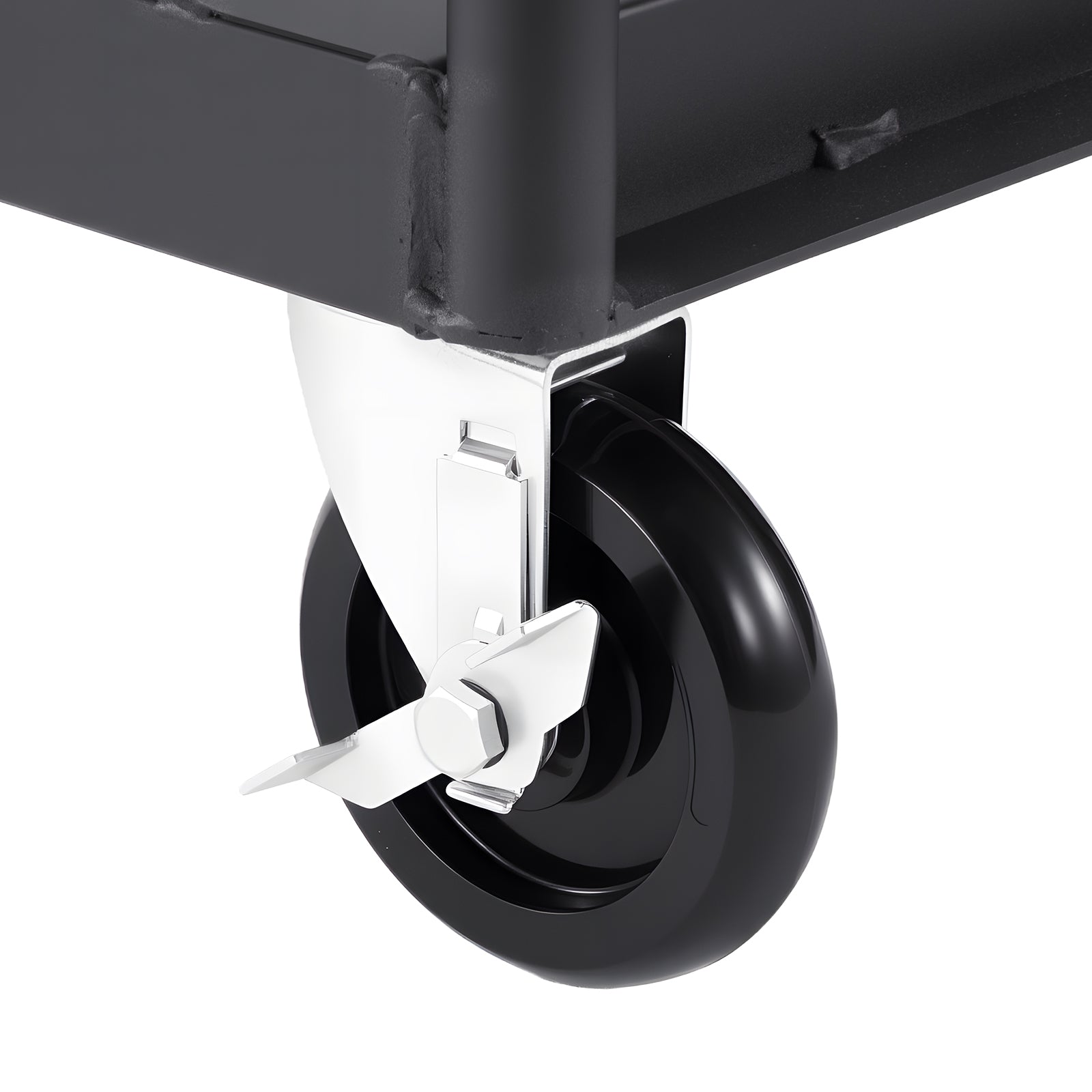 Drywall Cart Dolly, 1800 lbs Load Capacity, Steel Panel Truck Cart with 5 inch Swivel Casters, Lumber Drywall Dolly with with Tie-Down Strap & 3 Side Handrails for Factory, Warehouse, Garage, Black image 4