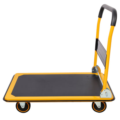 Foldable Platform Truck Push Dolly 330 lb. Weight Capacity Black and Yellow image 8
