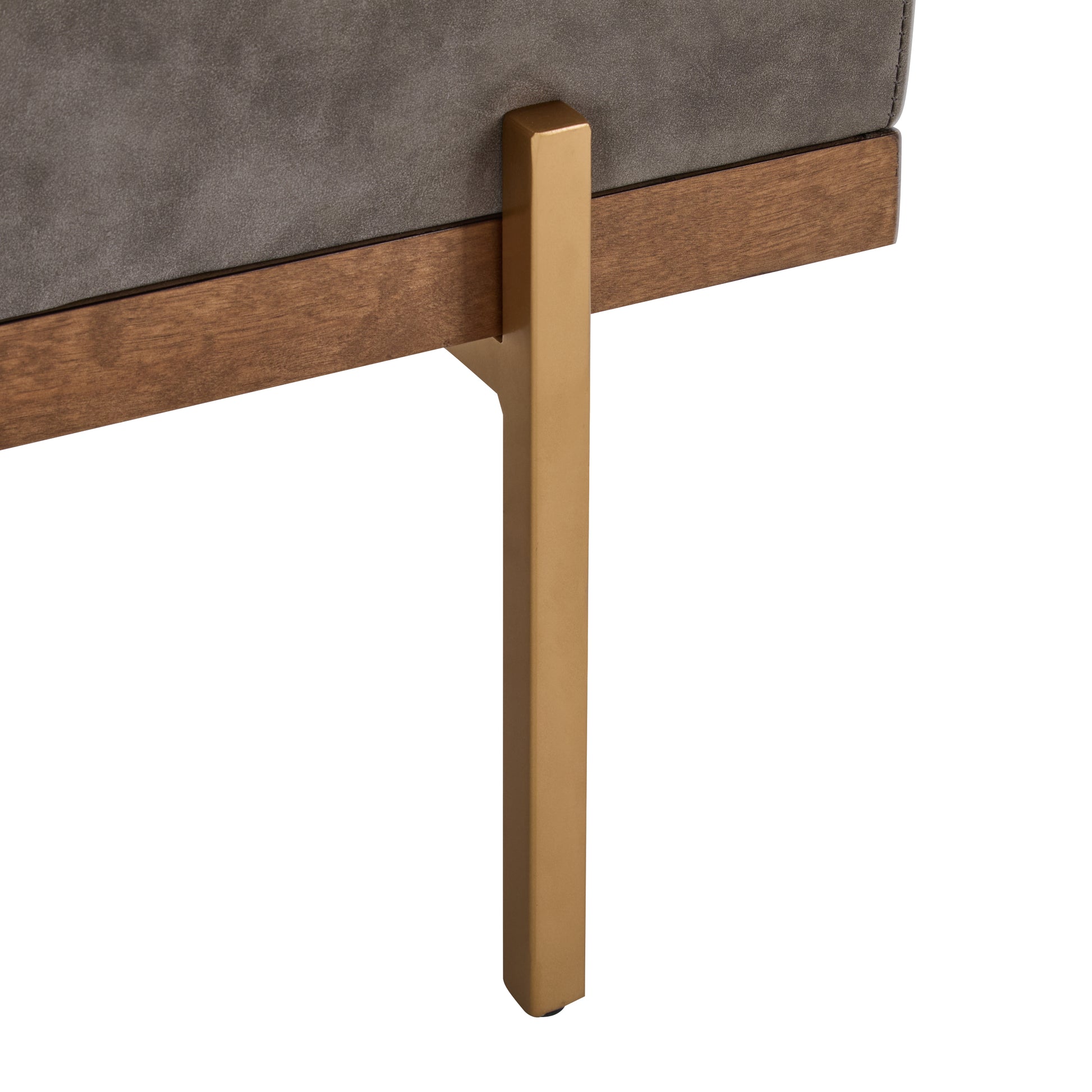 Upholstered Channel Tufted Ottoman Bench Seat with Gold Legs image 11