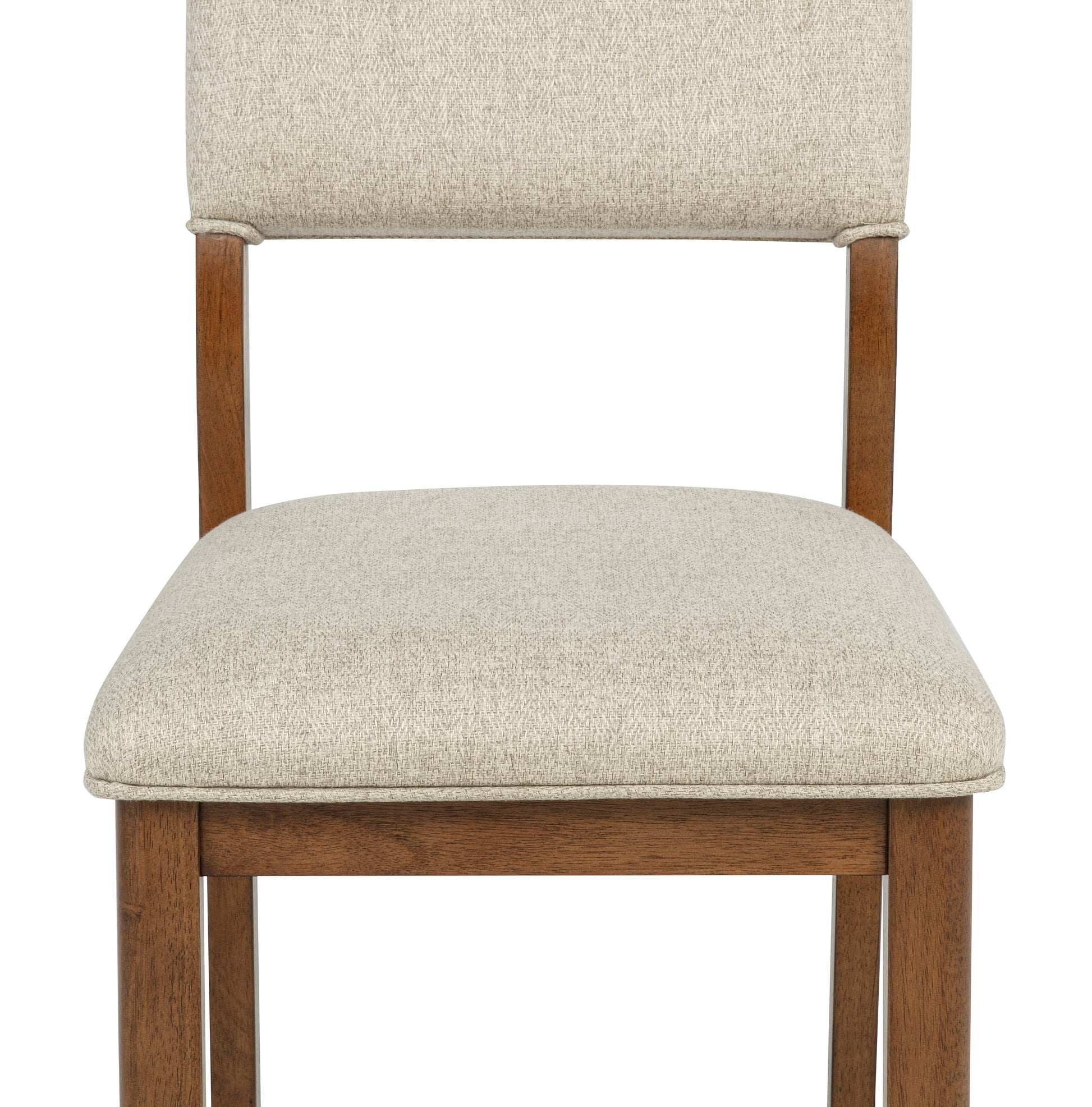 2pc Counter Height Chair Stool Fabric Upholstered with Plush Rich Wood Brown Finish Wood Frame Dining Room Wooden Furniture image 3