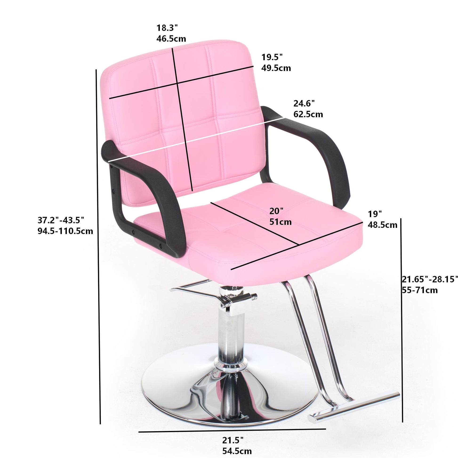 Barber Chair for Hair Stylist- 360° Swivel, Adjustable Height, Capacity 350 LBS with Heavy Duty Hydraulic Pump,PINK image 11