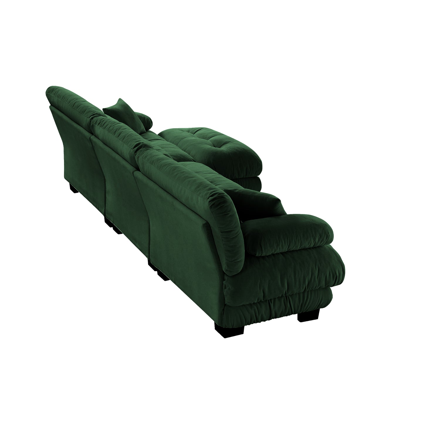 Luxury Modular Sectional Sofa Couch,Oversized L Shaped Cloud Couch for Living Room,Deep Seat Sofa Couch with Convertible Ottoman,Chenille Green image 12