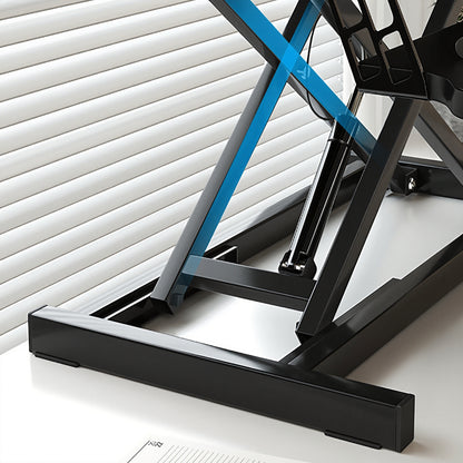 32 Inch Desk Converter, Height Adjustable Sit to Stand Riser, Dual Monitor and Laptop Workstation with Wide Keyboard Tray, Standing Computer Desk, Natural Color image 6