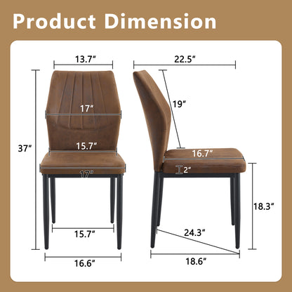 Set of 3 Brown - and - Black Dining Chairs with Shell - pattern, 37 inches High: Ergonomic Tech Fabric Backrest, Combines Comfort and Style. image 6