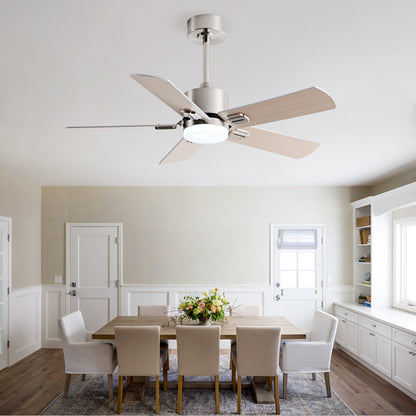42-Inch Ceiling Fan with Light and Remote Control, Low Profile Modern Ceiling Fan with Light for Bedroom, 5 Blades, Dimmable LED Light, Reversible 6-Speed Motor, Memory Function, Quiet DC Motor image 12