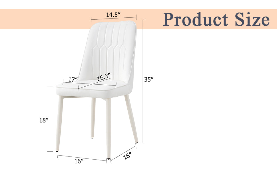 White dining chairs and living room chairs. Metal legs provide strong support, suitable for kitchens, living rooms, and restaurants. image 8