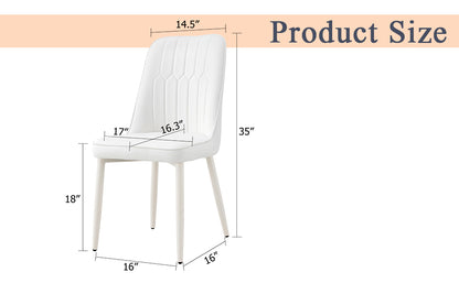 White dining chairs and living room chairs. Metal legs provide strong support, suitable for kitchens, living rooms, and restaurants. image 8