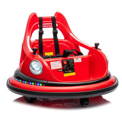 12V ride on bumper car for kids,electric car for kids,1.5-5 Years Old,W/Remote Control, LED Lights, Bluetooth & 360 Degree Spin, Vehicle body with anti-collision padding
Five-point Safety Belt,2wd image 4