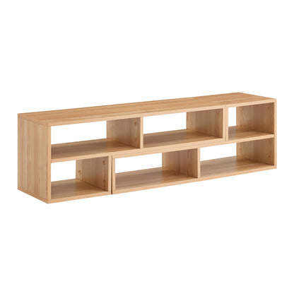 Modular Freestyle TV Stand, Light Wood Adjustable Media Console with Open Storage Compartments, Modern Minimalist Entertainment Center, Free‑Combination TV Cabinet for Living Room Bedroom Apartment image 12