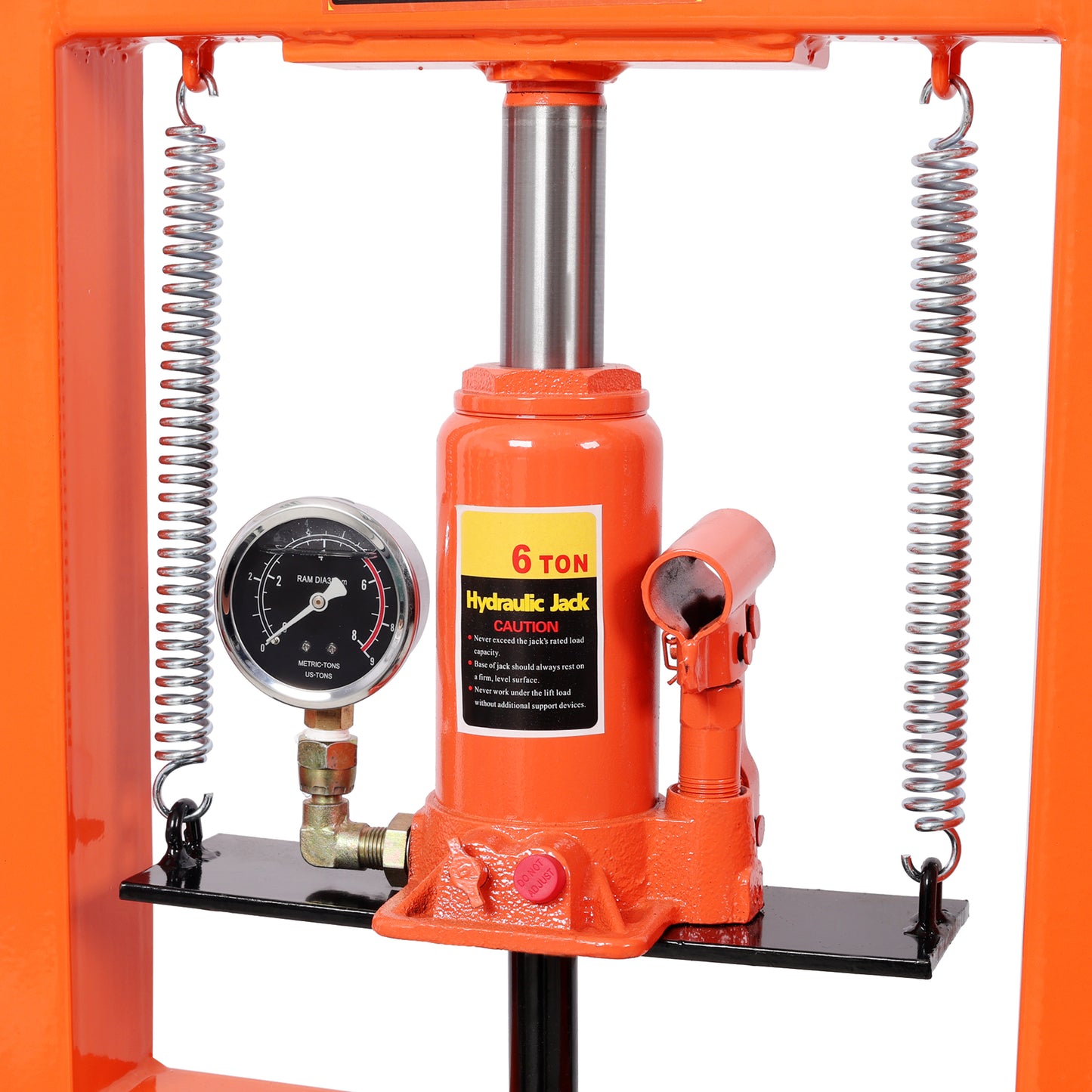 6Ton Bottle Jack Shop Press with Gauge, Bend, Straighten, or Press Parts, Install Bearings, U-Joints, Bushings, Ball Joints, and Pulleys,Orange image 8