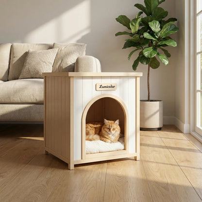 Modern Indoor Wooden Dog House with Removable Cushion – Solid Cedar Pet House for Small Dogs & Cats, Furniture-Grade Scandinavian Design image 10