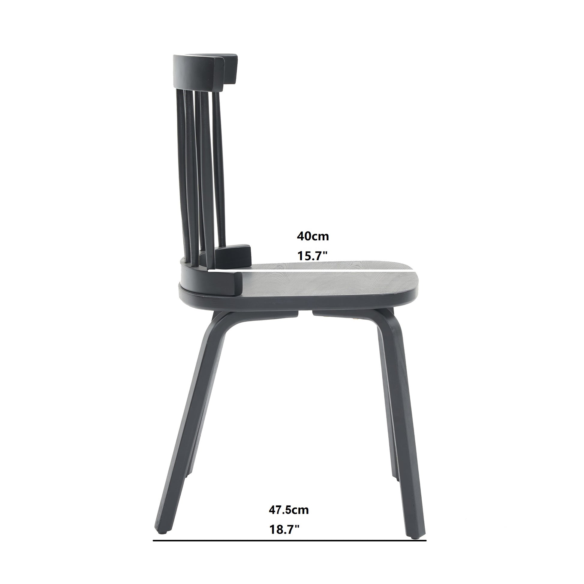 Windsor Dining Chairs Set of 4,Wood Farmhouse Spindle Back, Widen Seat, Mid-Century Modern French Country Style, for Living Room Restaurant, Black image 12