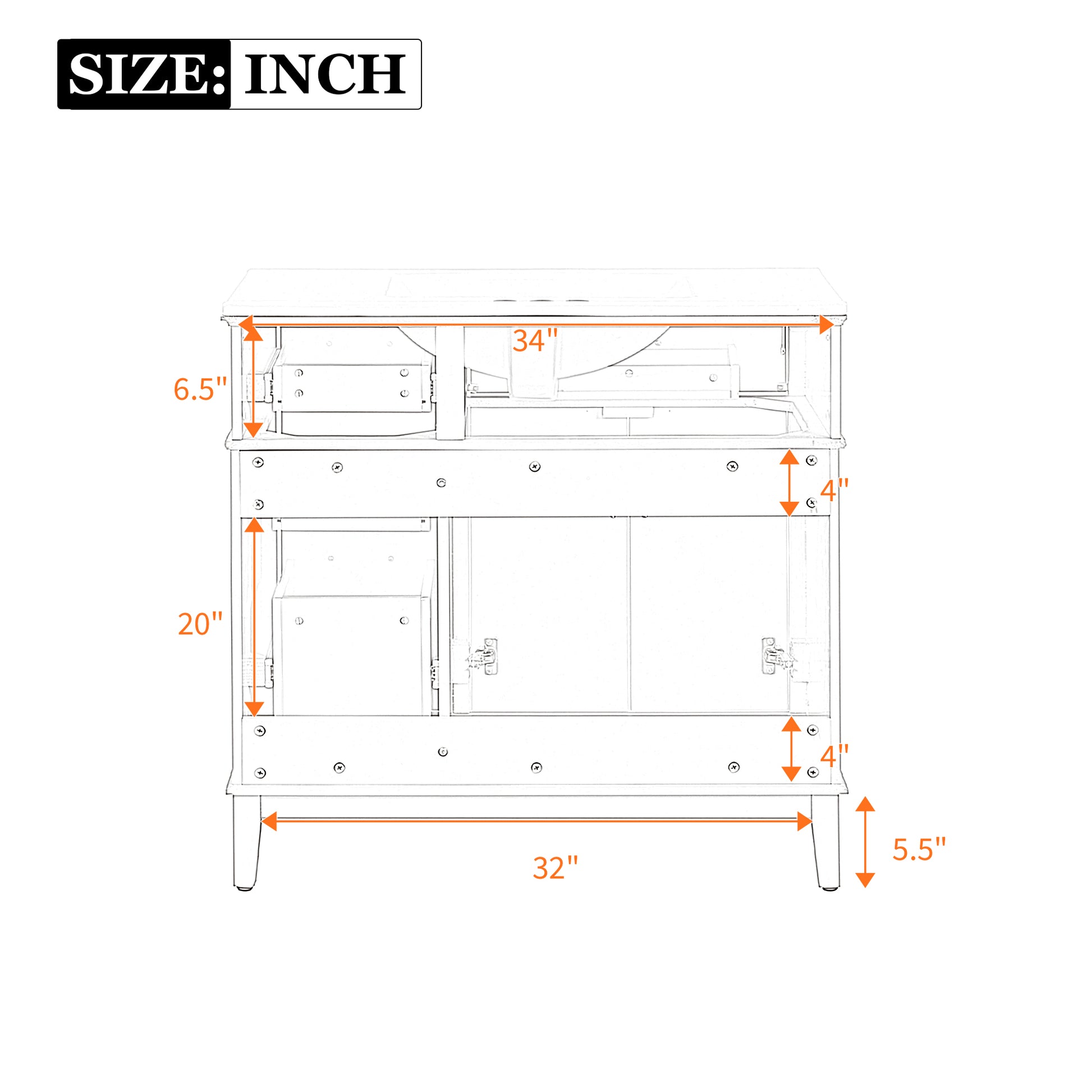 36" Gray Modern Bathroom Vanity with Ceramic Sink, Soft-Close Door, and 4 Storage Drawers,offering a refined look with practical everyday functionality.(Old SKU:N729P253935E) image 9