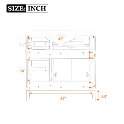 36" Gray Modern Bathroom Vanity with Ceramic Sink, Soft-Close Door, and 4 Storage Drawers,offering a refined look with practical everyday functionality.(Old SKU:N729P253935E) image 9