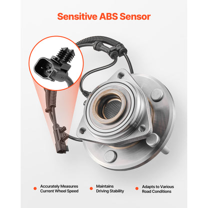2PCS Front Wheel Bearing & Hub Assembly Fit for Jeep Wrangler 2010 Islander 2016 Rubicon Sahara 75th Anniversary Sport Utility OEM 513272, 5 Lugs with ABS Sensor, Wheel Bearing Hub Assembly Set image 9